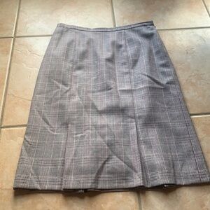 Vintage Pendleton Houndstooth Plaid Wool A-Line Midi Skirt Size 12 Normcore